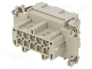 Connector: HDC; female; HE; PIN: 10; 10+PE; size 4; w/o contacts; 16A TE Connectivity