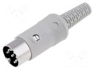 Connector: DIN; plug; male; PIN: 8; 262°; straight; for cable HIRSCHMANN