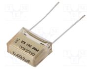 Capacitor: paper; 22nF; 220VAC; 10.2mm; ±10%; THT; PME261; 400VDC KEMET