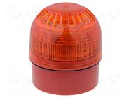 Signaller: lighting-sound; 17÷60VDC; siren,blinking light; LED KLAXON SIGNALS