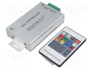 LED controller; RGB lighting control; Ch: 3; 12A; silver; -20÷40°C OPTOFLASH