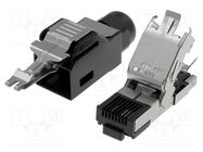 RJ45; plug; PIN: 4; gold-plated; Layout: 8p4c; 6.5mm; 22AWG TE Connectivity