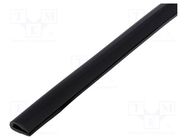 Hole and edge shield; PVC; L: 10m; black; H: 9mm; W: 5mm; -30÷70°C KURANT