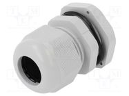 Cable gland; PG16; IP67; polyamide; grey PAWBOL