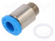 Push-in fitting; threaded,straight; -0.95÷6bar; Thread: M6 