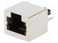 RJ12; socket; PIN: 6; shielded; Layout: 6p6c; THT; straight ENCITECH