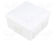 Enclosure: junction box; X: 80mm; Y: 80mm; Z: 40mm; polystyrene; IP44 PAWBOL