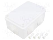 Enclosure: junction box; X: 80mm; Y: 120mm; Z: 50mm; ABS,polystyrene PAWBOL