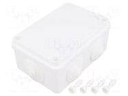 Enclosure: junction box; X: 80mm; Y: 120mm; Z: 50mm; ABS,polystyrene PAWBOL