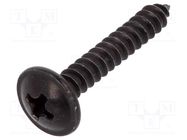 Screw; 100pcs; 22mm; steel; black; Thread: 3,5 ROMIX