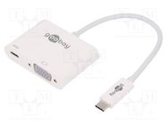 Adapter; Power Delivery (PD),USB 3.0; 0.15m; white; white; 60W Goobay