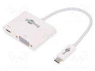 Adapter; USB 3.0; 0.15m; white; Support: 1080p,FullHD; white; 60W Goobay