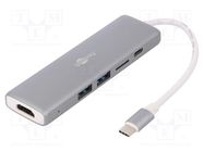 Adapter; USB 3.0; white; grey; Enclos.mat: aluminium 