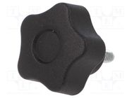 Knob; Ø: 25mm; Ext.thread: M4; 10mm; H: 19mm; technopolymer PA ELESA+GANTER