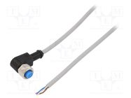 Connection lead; M12; PIN: 4; angled; 5m; plug; 250VAC; 4A; Y; IP67 SICK