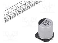 Capacitor: electrolytic; low ESR; SMD; 330uF; 6.3VDC; Ø6.3x7.7mm PANASONIC