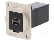 Coupler; mini DisplayPort socket,both sides; FT; 19x24mm; metal CLIFF