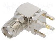 Connector: SMA; socket; female; angled 90°; 50Ω; THT; on PCBs; PTFE LINX TECHNOLOGIES