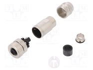 Connector: M12; plug; PIN: 5; female; B code-Profibus; for cable WEIDMÜLLER