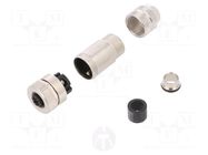 Connector: M12; plug; PIN: 4; female; straight; screw terminal WEIDMÜLLER