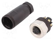 Connector: M12; plug; PIN: 8; female; straight; screw terminal WEIDMÜLLER