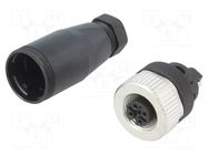 Connector: M12; plug; PIN: 5; female; 125V; straight; screw terminal WEIDMÜLLER