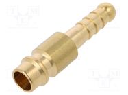 Plug-in nozzle EURO; with bushing; brass; Connection: 6mm 