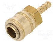 Quick connection coupling EURO; with bushing; brass 