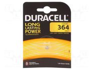 Battery: silver; 364,coin; 1.55V; non-rechargeable; Ø6.8x2.15mm DURACELL