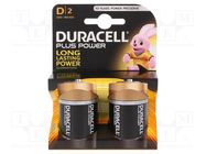 Battery: alkaline; D; 1.5V; non-rechargeable; 2pcs; Plus DURACELL