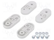 Set of clips; Kit: 4 holders,nut M4 x4,screw M4 x4 