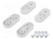 Set of clips; ABS; Kit: nut M4 x4,holder x4,screw M4 x4 KRADEX