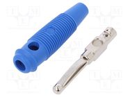 Connector: 4mm banana; plug; 16A; 60VDC; blue; 3mΩ; 1.5mm2; on cable HIRSCHMANN T&M