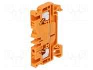 Splice terminal: rail; 2.5mm2; ways: 1; terminals: 2; orange; wemid WEIDMÜLLER