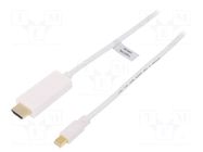 Cable; DisplayPort 1.2; HDMI plug,mini DisplayPort plug; 1m LOGILINK