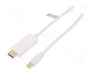 Cable; HDMI plug,mini DisplayPort plug; 2m; white; Support: 3D,4K LOGILINK