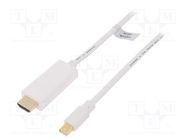 Cable; DisplayPort 1.2; HDMI plug,mini DisplayPort plug; 3m LOGILINK