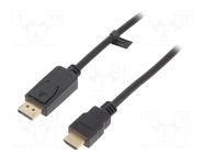 Cable; DisplayPort plug,HDMI plug; DisplayPort 1.2; 1m; black LOGILINK