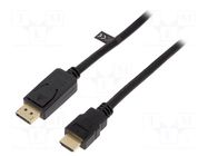 Cable; DisplayPort plug,HDMI plug; DisplayPort 1.2; 5m; black LOGILINK