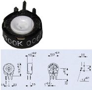 Trimmer potentiometer 500K soldered vertical 0.15W 2.5x5mm