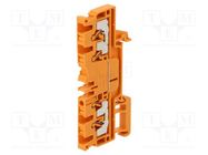 Splice terminal: rail; 2.5mm2; ways: 1; terminals: 4; orange; wemid WEIDMÜLLER