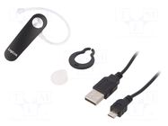 Wireless headphones with microphone; black; 10m; Charger: No LOGILINK