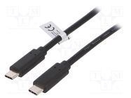 Cable; USB 3.2; USB C plug,both sides; 0.5m; black; 10Gbps; 100W LOGILINK