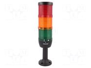 Signalling column; red/yellow/green; LED; 220VAC; IK; 70mm EMAS