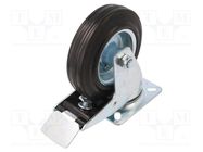 Transport wheel; Ø: 125mm; W: 25mm; H: 152mm; torsional with lock RADER