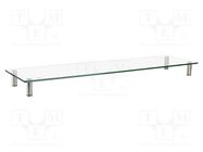 Monitor stand; 20kg; metal,steel,glass; Dim: 1000x260x93mm LOGILINK