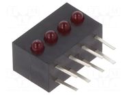 LED; horizontal,in housing; 1.8mm; No.of diodes: 4; red; 20mA; 40° KINGBRIGHT ELECTRONIC