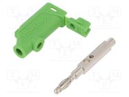 Connector: 4mm banana; plug; 32A; 33VAC; 70VDC; green; 3mΩ; 2.5mm2 SCHÜTZINGER