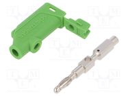 Connector: 4mm banana; plug; 32A; 33VAC; 70VDC; green; 3mΩ; 2.5mm2 SCHÜTZINGER