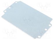 Mounting plate; steel; W: 69mm; L: 114mm; Thk: 1.5mm; Plating: zinc FIBOX